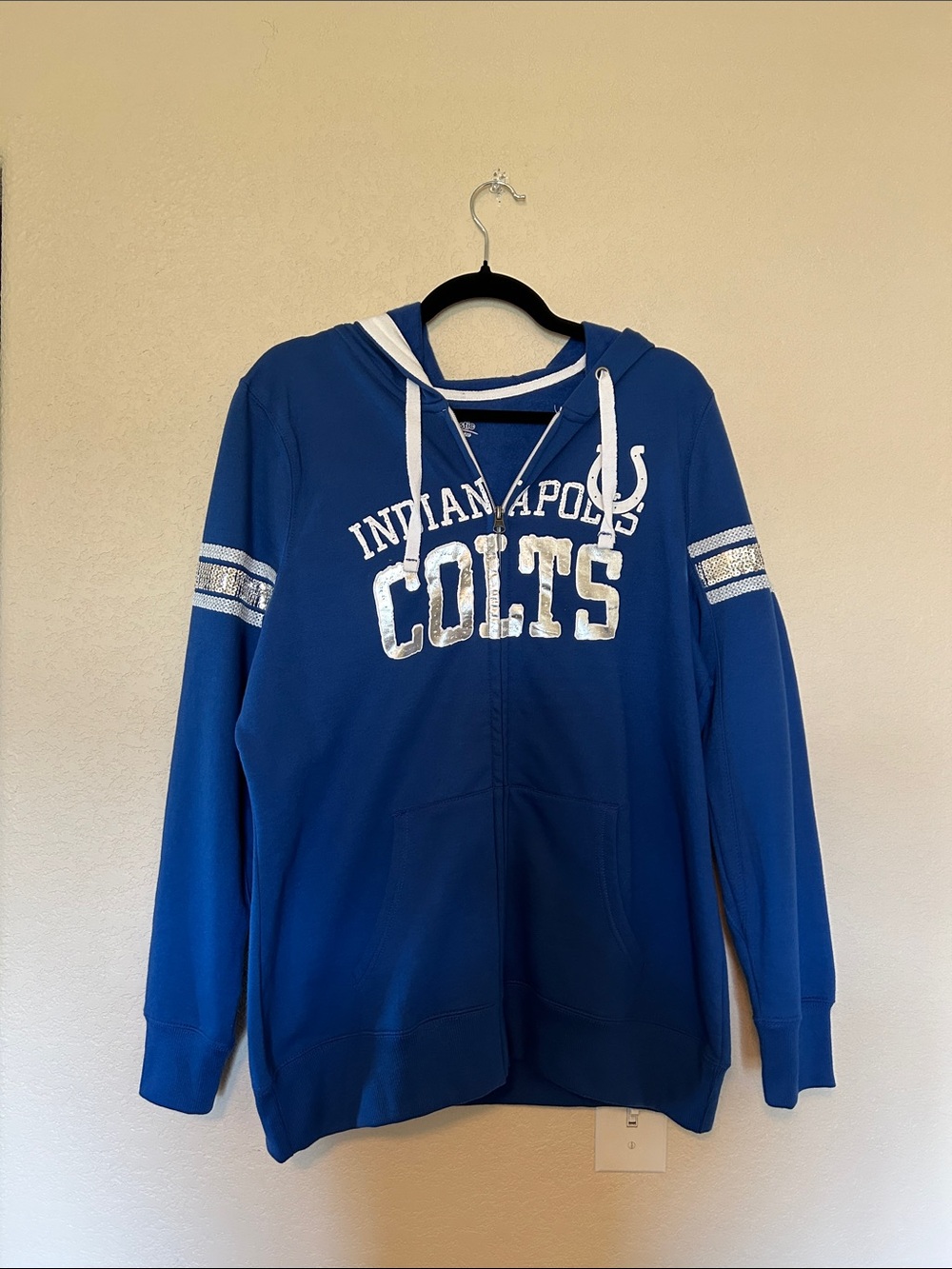 Majestic Indianapolis Colts Full Zip Hoodie Blue NFL Football XXL